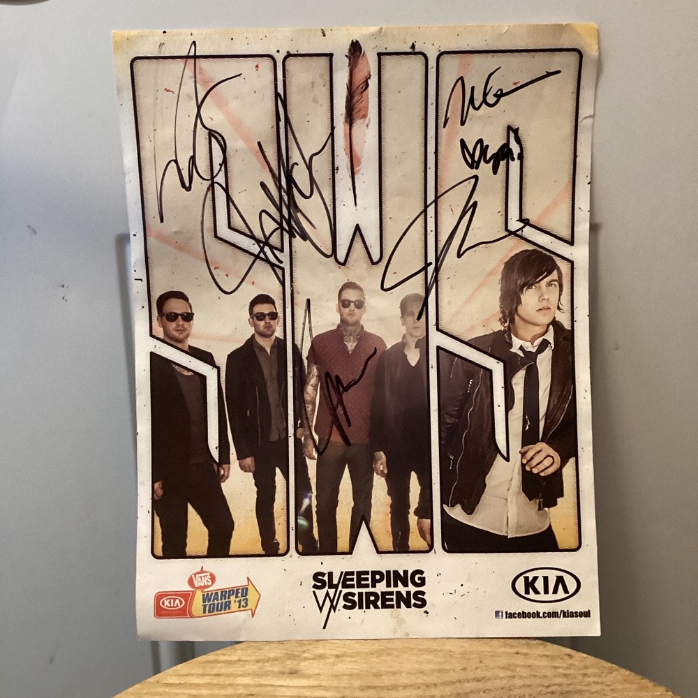 Vans Warped Tour 2013 signed Autographed Sleeping With Sirens KELLIN Quinnn